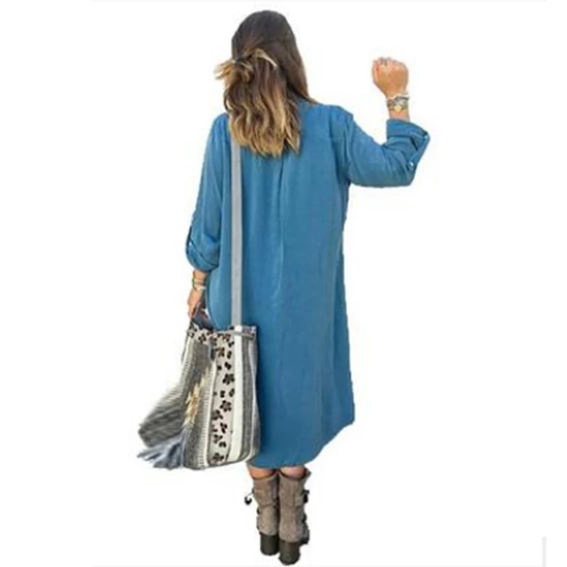 Vintage Dress Women Autumn Pockets 2020 Long Solid Beach Sexy Long Sleeve Single-Breasted Holiday abito Party Vestito Vintage Dress Women Autumn Pockets 2020 Long Solid Beach Sexy Long Sleeve Single-Breasted Holiday abito Party Vestito