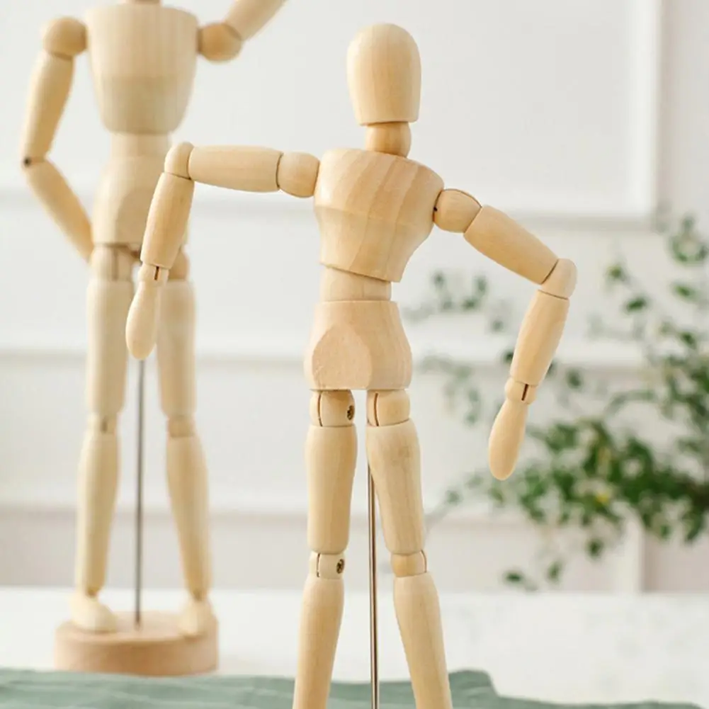 

HobbyLane Wooden Artist Movable Tips Wooden Male Action Figure Model Mannequin BJD Art Sketch Draw Action Figure Toy