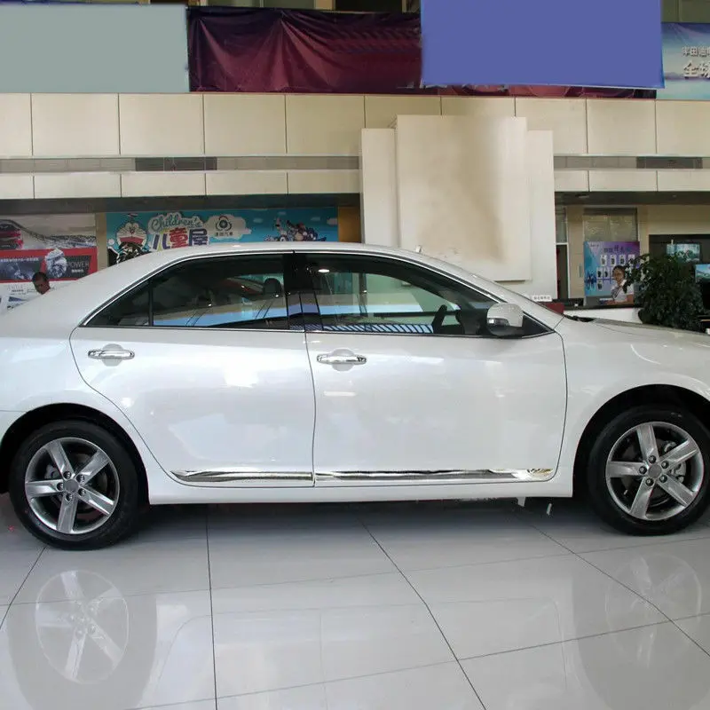 Для Toyota Camry Хром Боковая дверь корпус нижний чехол с полосками отделка 4 шт