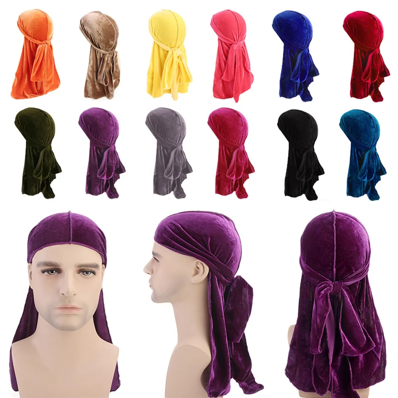 Унисекс Для мужчин женщин дышащая бандана шляпа бархат Durag сделать ДУ Du тряпка с