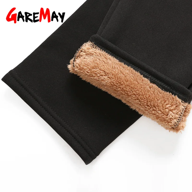 Velvet-Pants Winter Warm Thick-Trousers Stretch Elastic High-Waist Plus-Size Women Mid