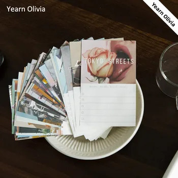 

JIANWU 60 sheets Four seasons Street Seriestownscape Notepad Creative Planner Material Journal Note PadRetro School Supplies