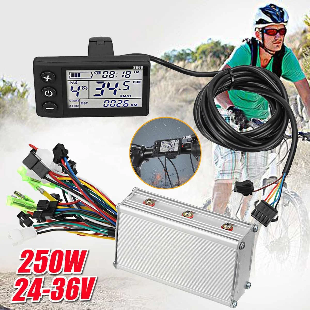 24 V-48 V 350W бесколлекторный мотор контроллер-блок для самокат мотора электровелосипеда с мотор lcd контроллер