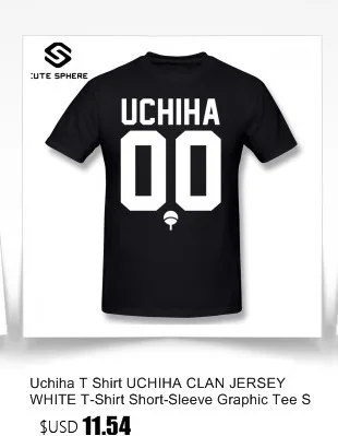 Футболка Uchiha из джерси белого цвета, футболка с коротким рукавом и графическим рисунком, 100 хлопок, 5x пляжная Милая Мужская футболка