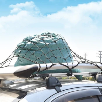 

Car Trunk Luggage Net Pocket GM Car Roof Luggage Debris Sorting With Hook Elastic Net Pocket Car Interior Accessories