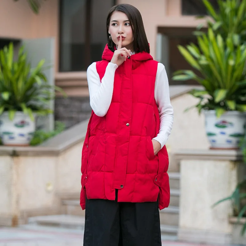 

2018 New Style Hooded Thick Sleeveless Solid Color Slim Fit Casual Short Versatile Cotton Coat Waistcoat WOMEN'S Coat