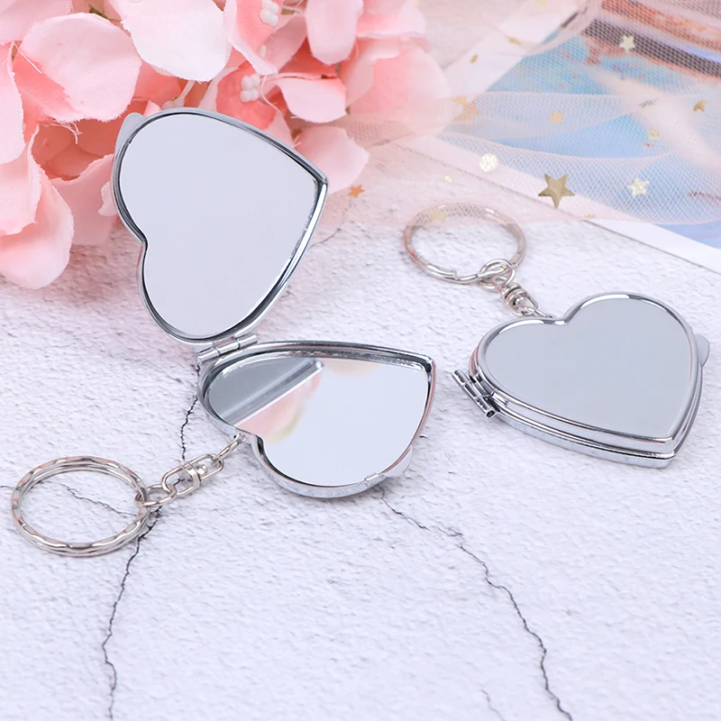 

1PCS Portable Two-side Folding Make Up Mirror Mini Makeup Compact Key Chain Pocket Mirror Women Cosmetic Mirrors Key Ring