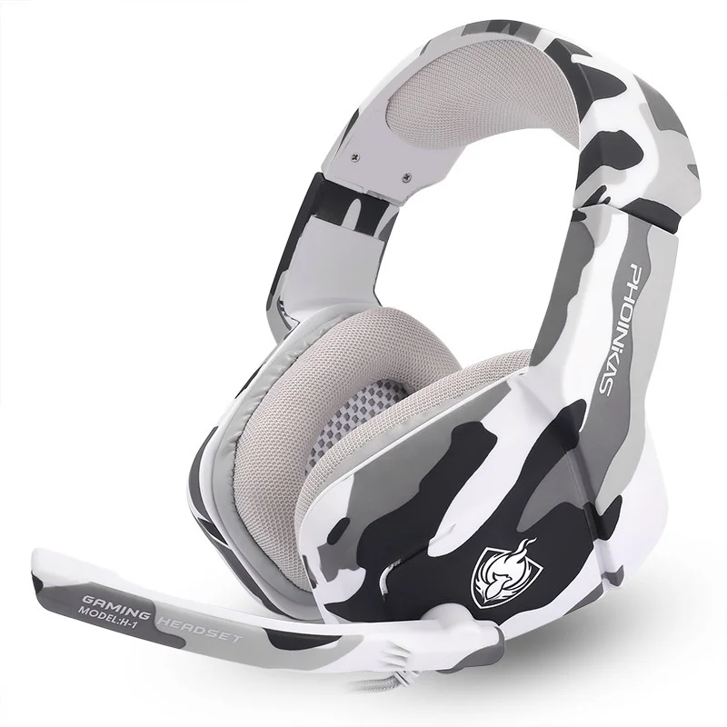 Finikassi H1 camouflage game headset video eating chicken with wheat computer wired v For ecouteur bluetooth Sale | Электроника