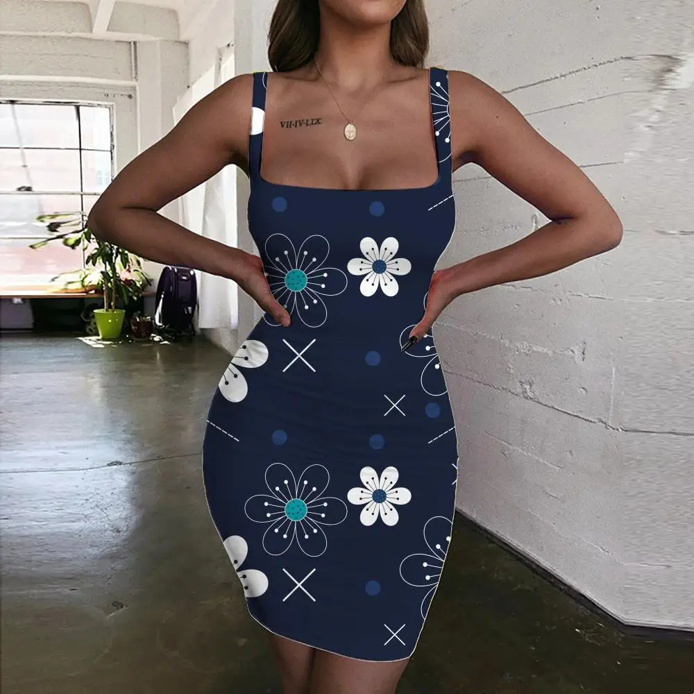 

KYKU Brand Flowers Dresses Women Art Sundress Jesus Bodycon Dress Street Ladies Dresses Womens Clothing Party Vintage Boho Femme