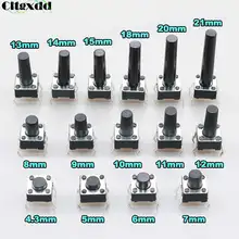 Cltgxdd 100PCS 6x6 Micro Interruttore Sul Pannello PCB Momentaneo Tattile Tatto Mini Push Button Switch DIP 4Pin 6x6x5 6*6*4.3 5 6 7 8 9 -21 MILLIMETRI