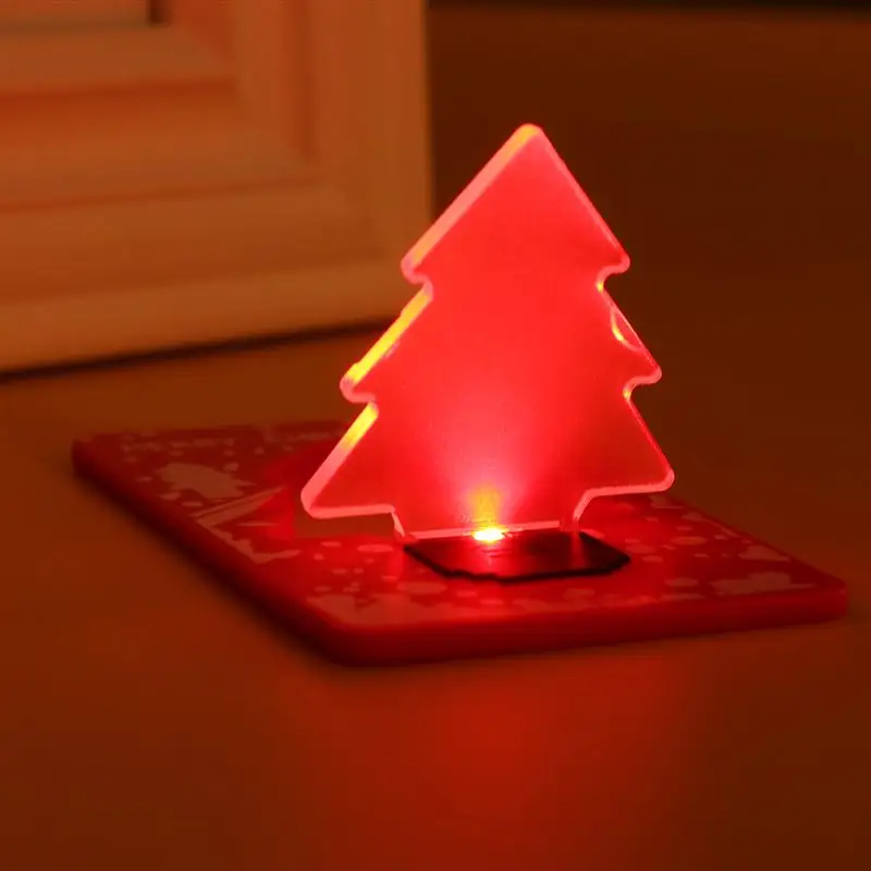 

5 Pcs Portable LED Christmas Tree Foldable Pocket Card Night Night Lamp Home Decor For Christmas (Mixed Light Colors)