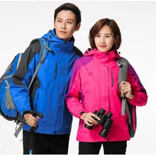 Куртка-дождевик для мужчин и женщин-три в одном зимняя одежда для альпинизма одежда с хлопковой подкладкой