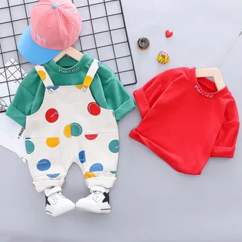 

Autumn Spring Toddler Infant Clothing Set Baby Boys Girls Clothes SuitsT Shirt Strap Pants 2Pcs/set Children Kids Casual Costume