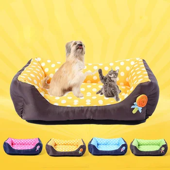 

Mewoofun Lollipop Cartoon Doghouse Cute Candy Color Warm Pet Bed For Small Medium Large Dog Soft Pet Sofa Square Cotton Kennel