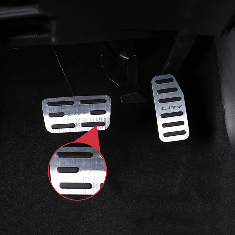 Aluminum alloy Car Foot Pedal Fuel Accelerator Brake Pedals Cover Pad For Honda City GM6 2015 Accessories