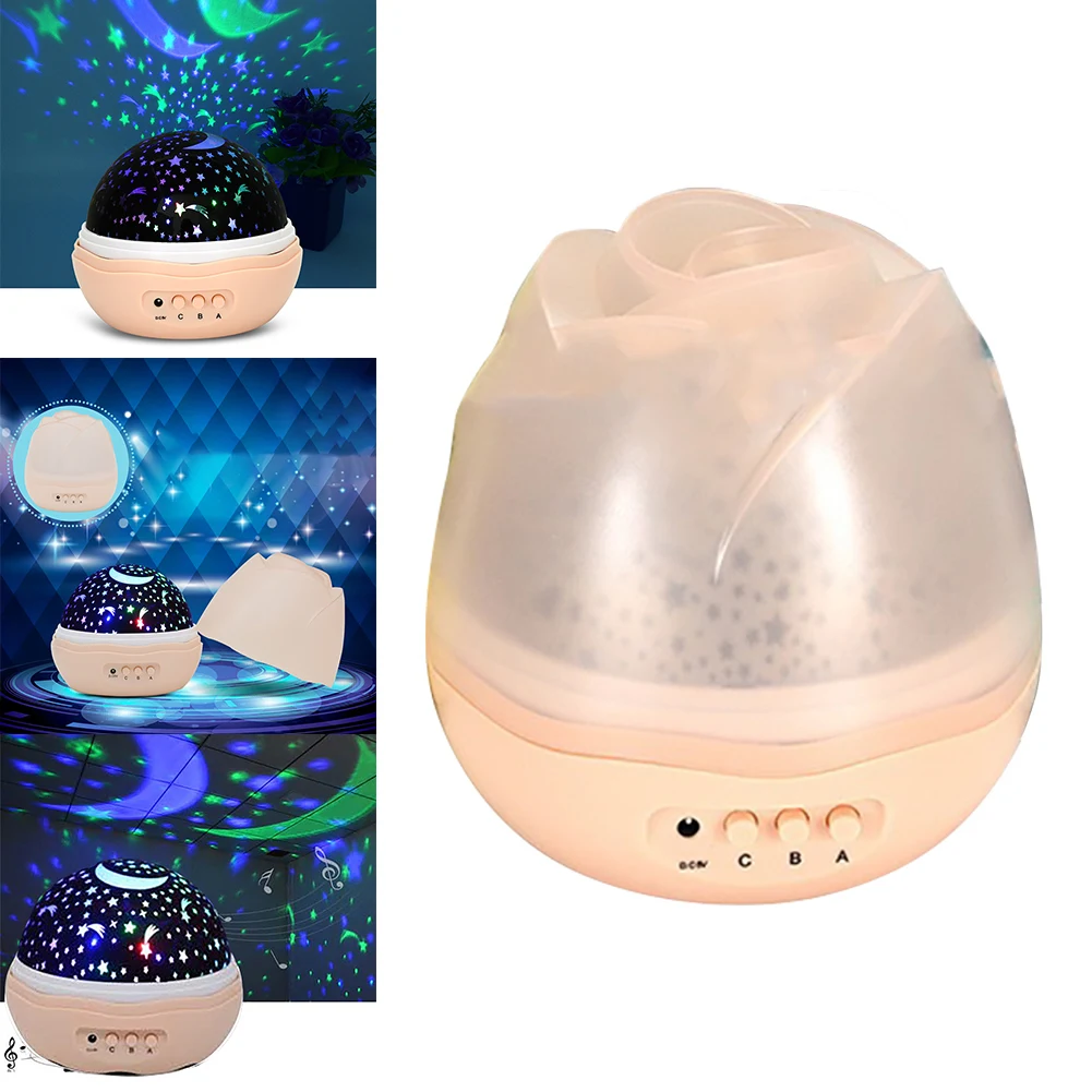 

Small Romantic Home Gift Star Decorative Kids Toys Bedroom Bedsides Projection Lamp LED Bulb Night Light 360-degree Rotating