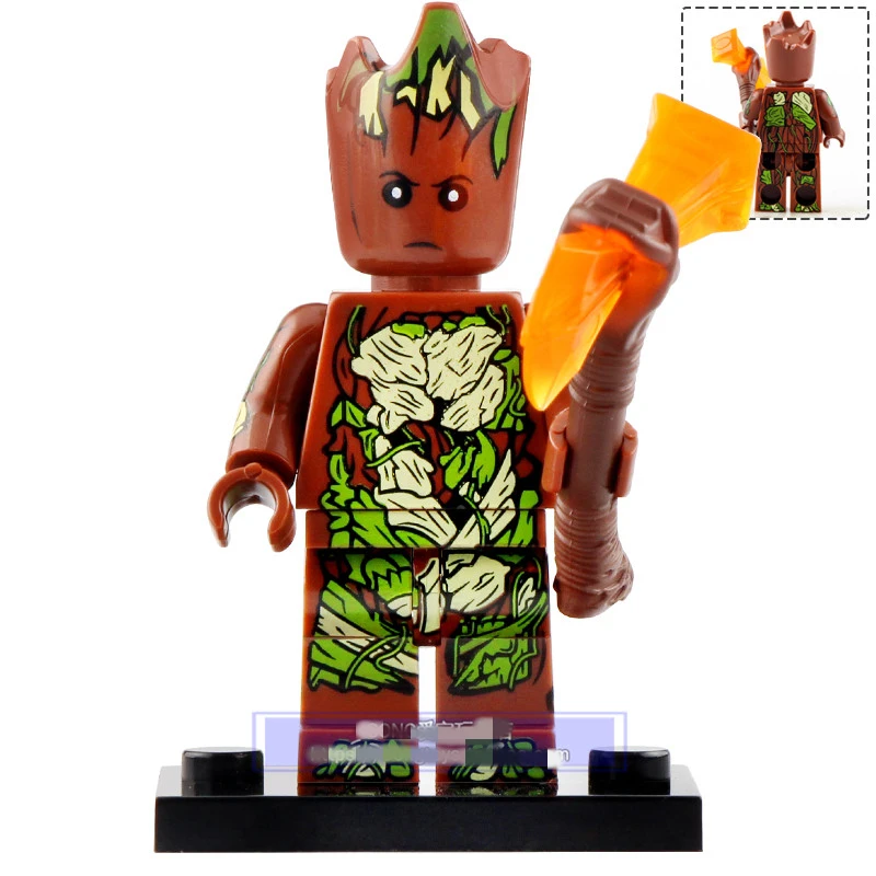 Одиночная продажа Мстители 4 Groot дерево minifig Marvel Супер Герои Мини фигурки