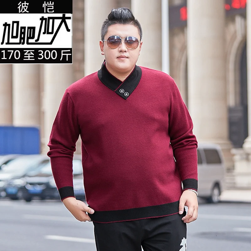 10XL 8XL 6XL Осень Зима теплые шерстяные свитера повседневные хитовые Цветные Лоскутные пуловеры с v-образным вырезом мужской брендовый приталенный хлопковый свитер