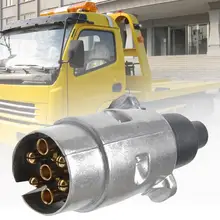 12V 7-контактный круглый дом на колесах грузовик с прицепом Алюминий сплав разъем адаптера 12V 7-контактный круглый дом на колесах грузовик с прицепом Алюминий сплав разъем адаптера