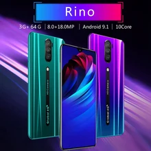 Rino ram 3G rom 64G полноэкранные смартфоны с системой Android OS 9,1, две sim-карты, 4G телефоны, штепсельная вилка европейского стандарта