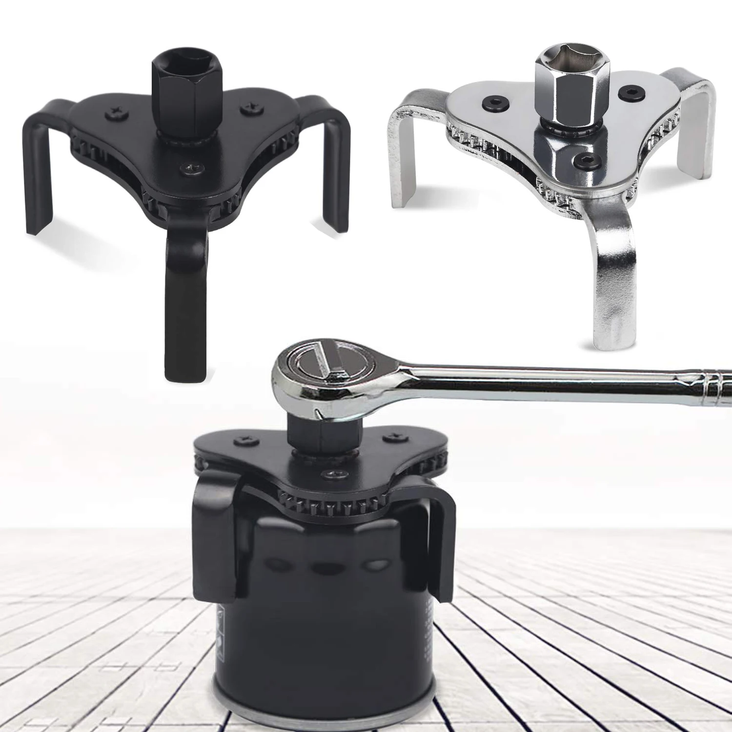 

Universal Adjustable Oil Filter Wrench Range 2-1/2 inch from 4 inch 3 Leg Claw Oil Filter Wrench Remover