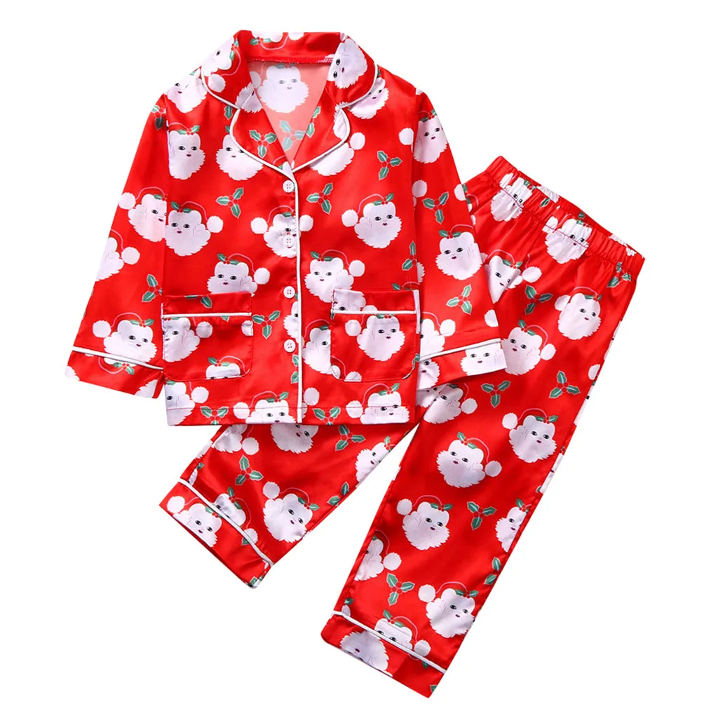 ARLONEET Toddler Baby girls boys Christmas Santa set tops+Pants Outfits Xmas Pajamas suit sleepwear casual homewear clothes CO23