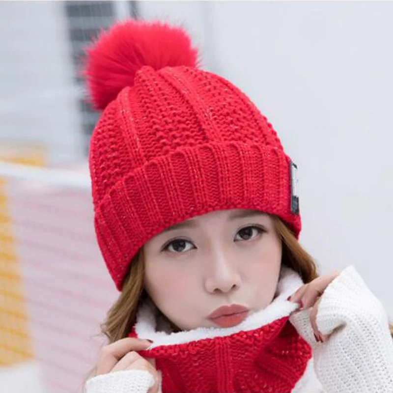 Теплая зимняя вязаная шапка skullies beanies женская брендовая Высококачественная