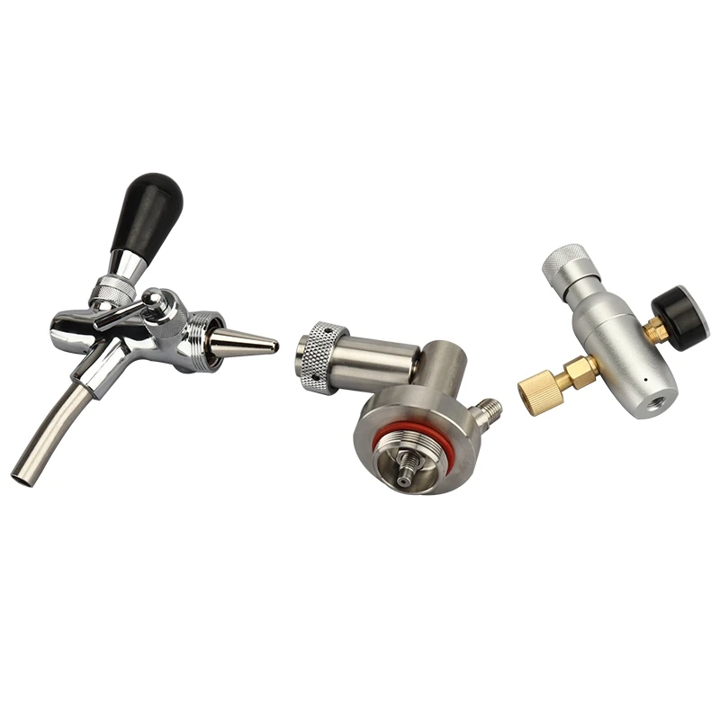  Stainless Steel Mini Keg Tap Dispenser with Adjustable Beer Tap and Mini Co2 Regulator Keg Charger 