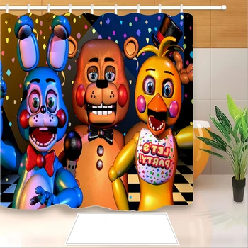 

Adventures of Five Nights at Freddy's 3D Print Shower Curtain Polyester Fabric Bathroom Curtain Waterproof Hook Bath Curtain 03