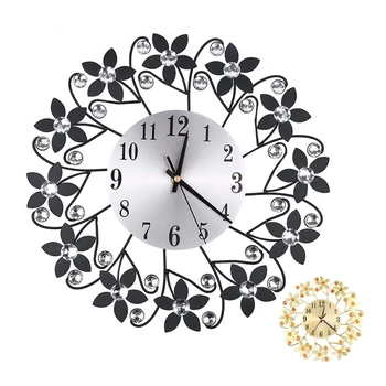 

3D Wall Clock,Round Leaf Petals Metal Wall Clock, Dial With Arabic Numerals, Decorative Clock For Living Room, Bedroom, Office S