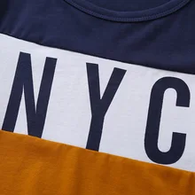 Детская одежда для мальчиков; летняя футболка в Корейском стиле с короткими рукавами и круглым вырезом