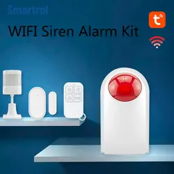 Tuya WiFi Security Alarm System Waterproof Outdoor 433MHz Wireless Siren Android IOS APP Remote Control Burglar Alarm Kit