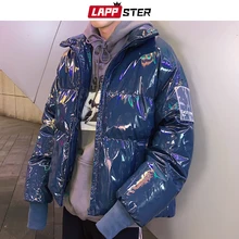 LAPPSTER Мужская Глянцевая куртка-пузырь зима Мужская цветная дутая куртка Harajuku Парка мужская теплая хип-хоп стеганая куртка верхняя одежда