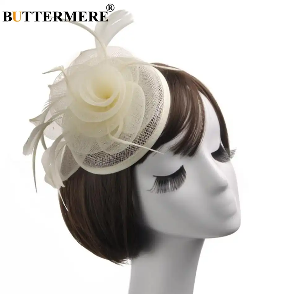 navy and ivory wedding hats