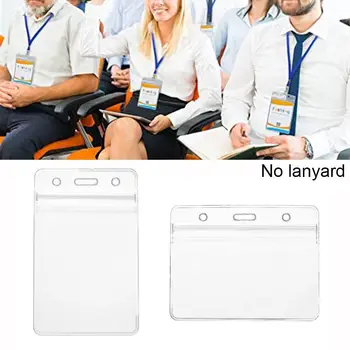 

Transparent PVC Work Name Card Holders Business Work ID Business Card Pocket Protector 8cmx10.5cm Card Wallet Case Pouch Co D3N0