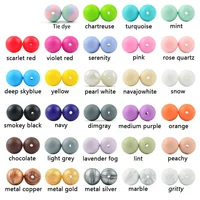 LOFCA 9mm Loose Beads 100pcs/lot Silicone Teether Round Baby Food Grade Teething Beads DIY Chewable Colorful Teething For Infant 2