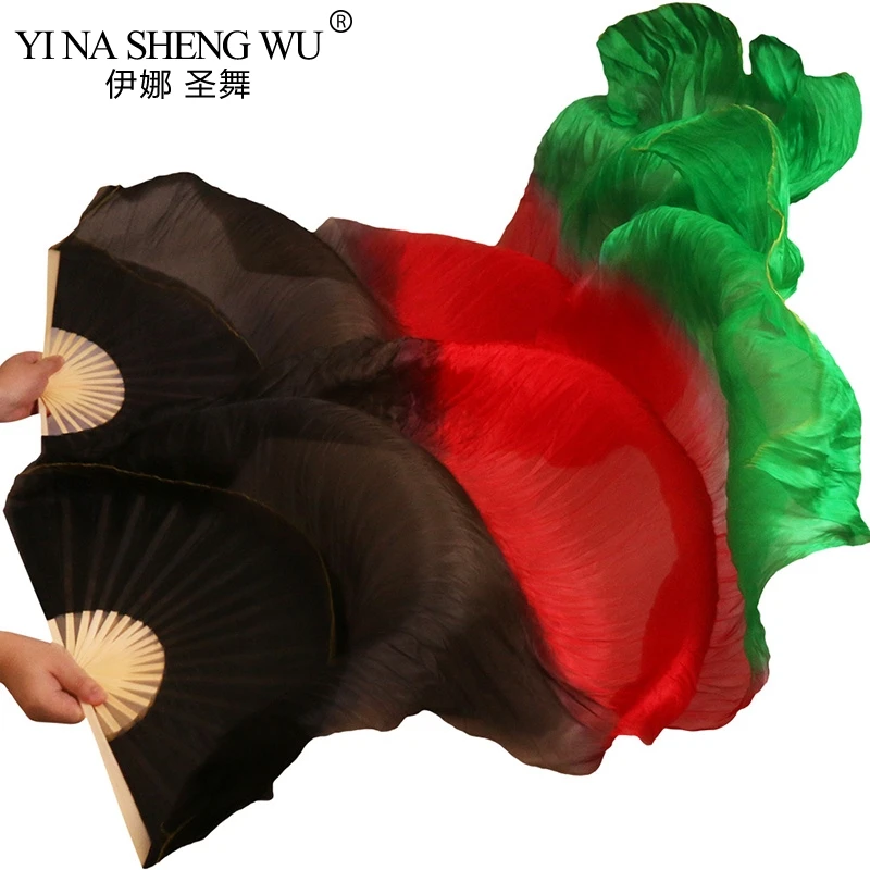 

Real Silk /Imitation Silk Unisex High Quality Silk Belly Dance Long Fans 1 Pair of Belly Dance Fans 5 Sizes Can Be Customized