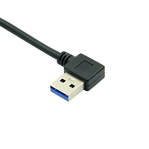 Горячий 3C-0.4m прямоугольный 90 градусов USB 3,0 A типа «Папа-прямой» тип «папа» кабель для передачи данных