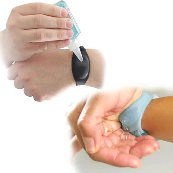 

Adult Kids Liquid Wristband Hand Dispenser Handwash Gel Whole Sanitizing Silicone Alcohol Dispensing Bracelet Wrist Strap
