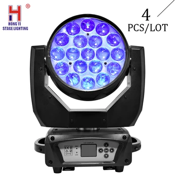 

Party Lights Moving Head Led Wash Light 19x15W RGBW 4in1 High Brightness For Stage Bar Equipment 4pcs/lot