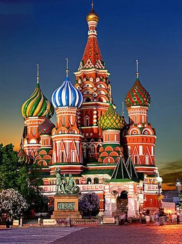 

Cross Stitch DIY Painting 5D Diamond Moscow Church Home Decor Mosaic Picture Embroidery Pattern Full Round Drill Wall Sticker