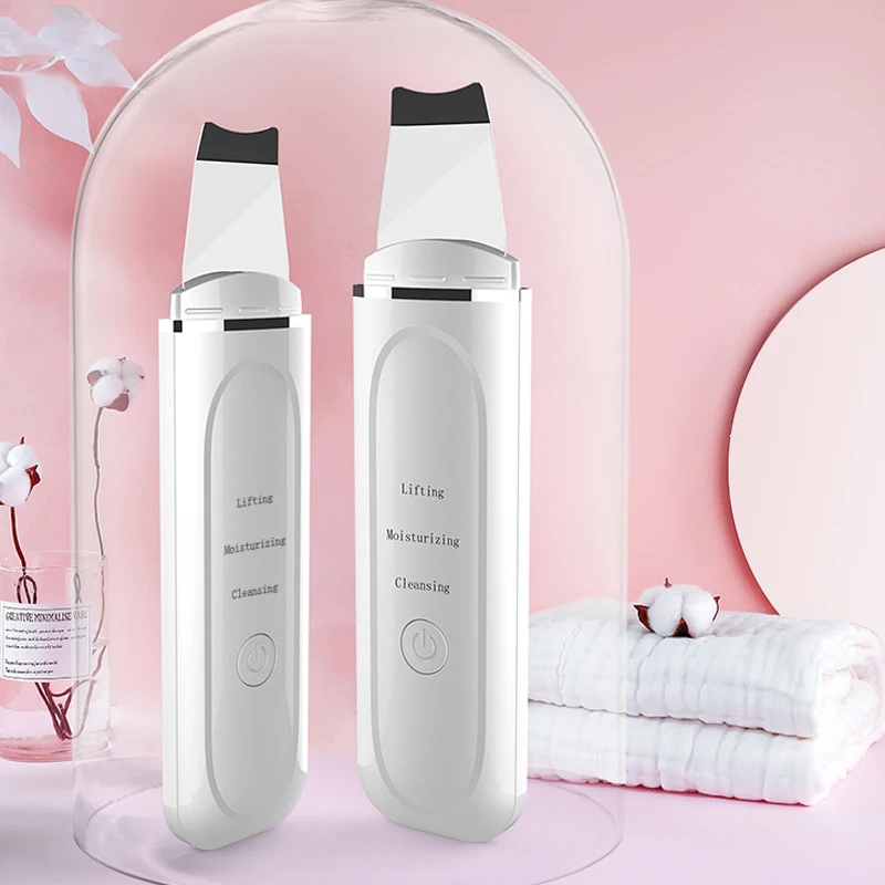 

Hot sale Ultrasonic Skin Scrubber Spatula Facial Cleaner Peeling Massage Spa Tool