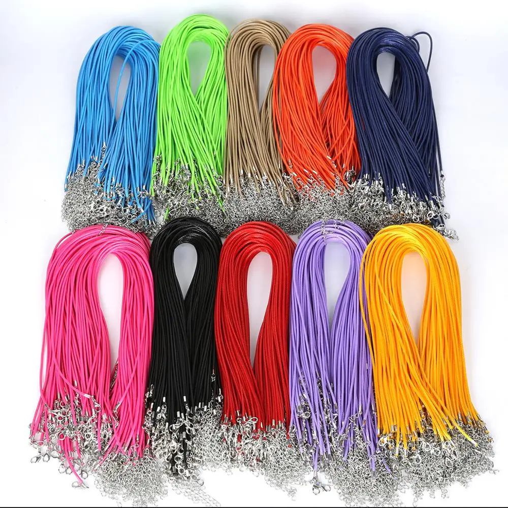 

20pcs Cotton Waxed Cord Leather Adjustable Braided Rope Lobster Clasp String For DIY Jewelry Making Handmade Necklace & Pendant