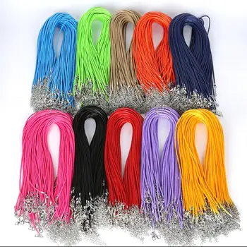 

20pcs Cotton Waxed Cord Leather Adjustable Braided Rope Lobster Clasp String For DIY Jewelry Making Handmade Necklace & Pendant