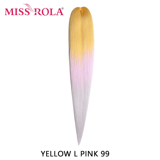 Miss Rola Synthetic 26 Inches 75g Kanekalon Hair Wholesale Bulk Braid Hair Extension Pre Stretched Pink Blonde Twist Jumbo Braid 2/613