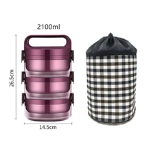 Termos öğle yemeği için bento kutusu öğrenci için taşınabilir 304 paslanmaz çelik çok katmanlı gıda depolama konteyner sızdırmaz termal Lunchbox(China)