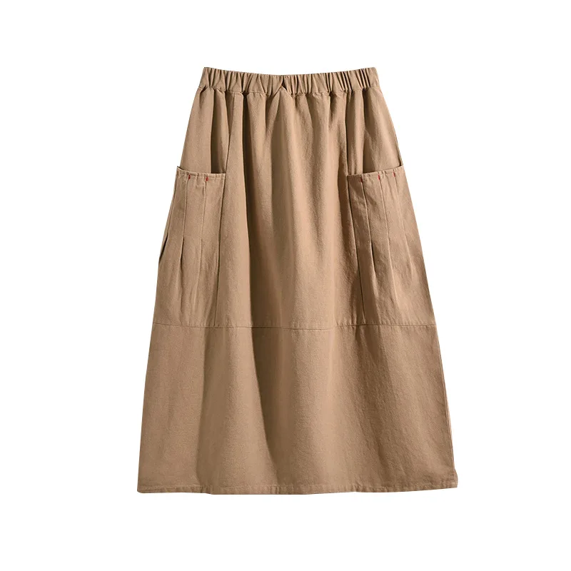 Женская, однотонная юбка с карманами - 2 цвета 6