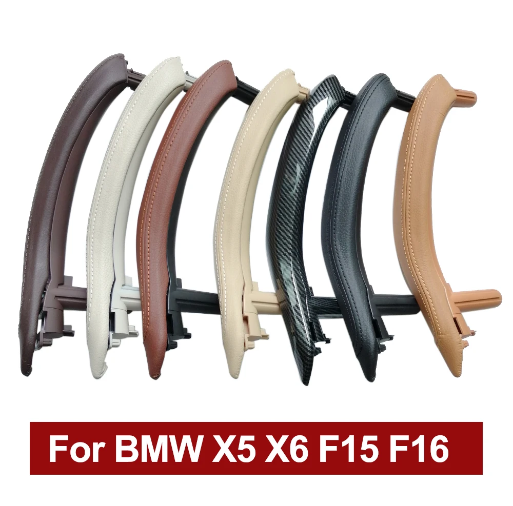 Upgraded Left Right Interior Door Handle Assembly with Outer Leather Cover For BMW X5 X6 F15 F16