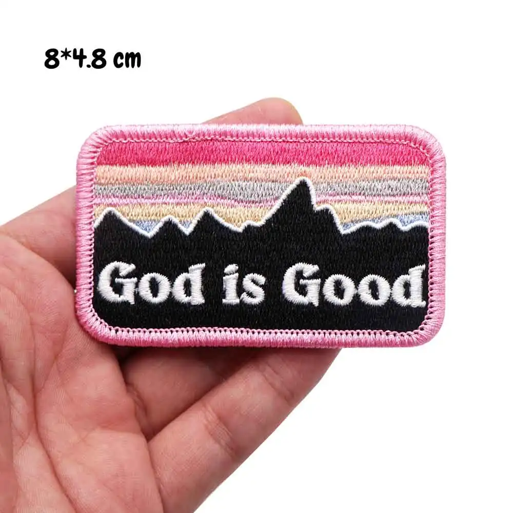 god is good mountainEmbroidered PATCH with hook backing | Дом и сад