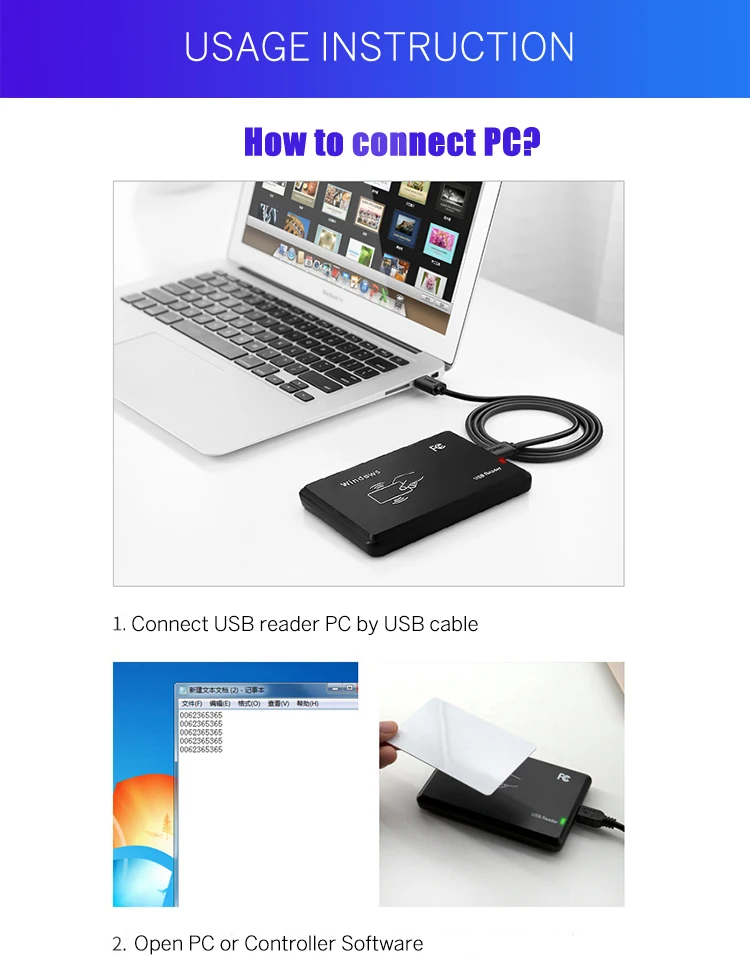 3 -1 RFID 125KHz Reader USB port Proximity Sensor Smart 13.56MHz IC Contactless Card Reader no drive issuing device USB for Access Control